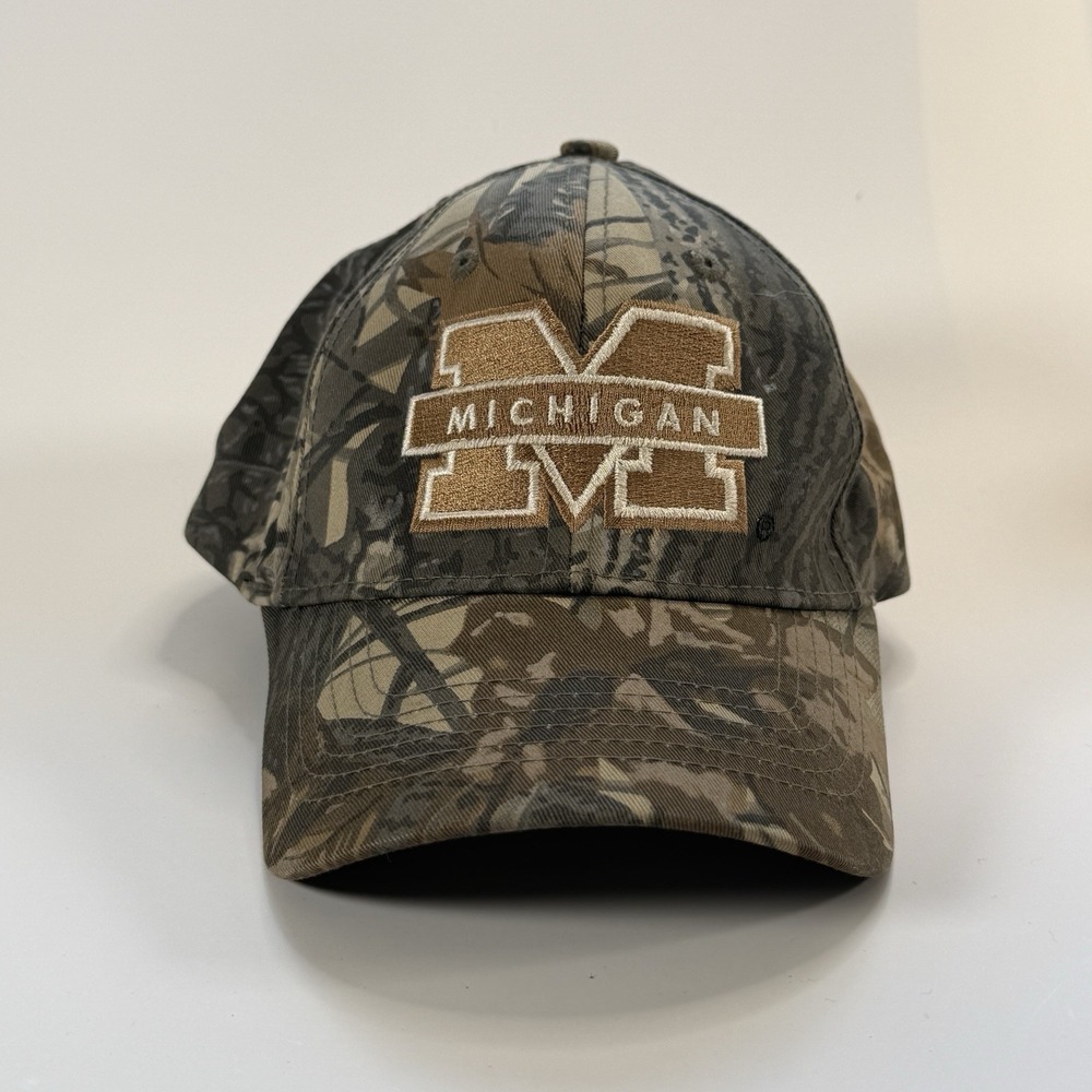 University Of Michigan Camo Baseball Hat Cap Wolverines Captivating Headgear O/S